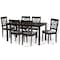 Baxton Studio Renaud Modern and Contemporary Grey Fabric and Dark Brown Finished Wood 7-Piece Dining Set 174-10536-10519-Zoro - alternate 3